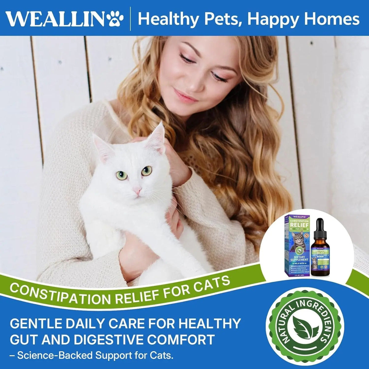 Cat Constipation Relief – Natural Digestive Support Liquid, 60 mL