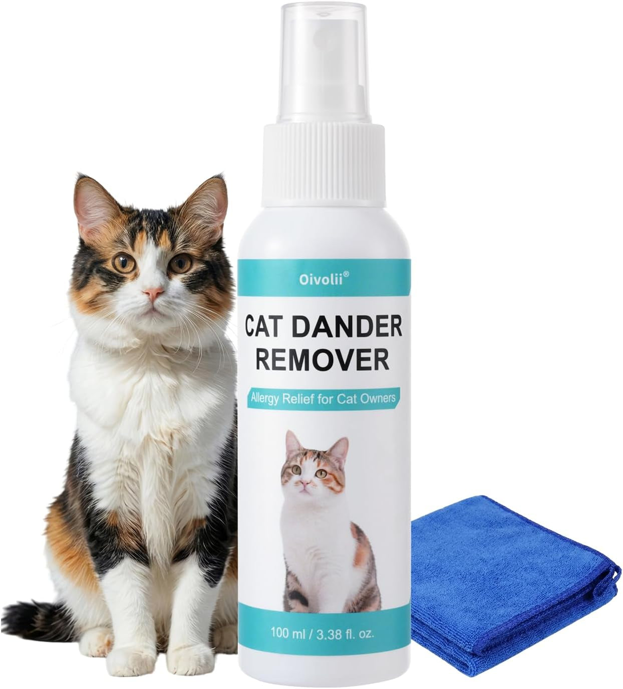 Cat Dander Remover Spray Natural Allergy Relief No Rinse Anti Dander