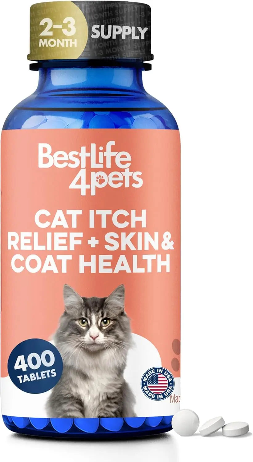 Cat Itchy Skin & Coat Support Supplement for Dry Skin, Shedding & Dandruff