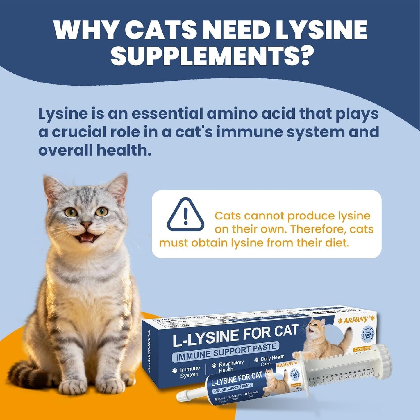 Cat Lysine Paste Immune Respiratory Eye Support Taurine Omega 3 Chicken 60ml