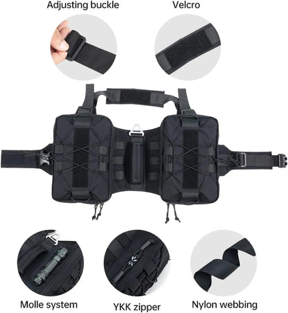 Dog Backpack Tactical Saddle Bag 900D Nylon Hiking Camping Pack Large Dogs