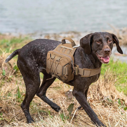 Dog Backpack Tactical Saddle Bag 900D Nylon Hiking Camping Pack Large Dogs