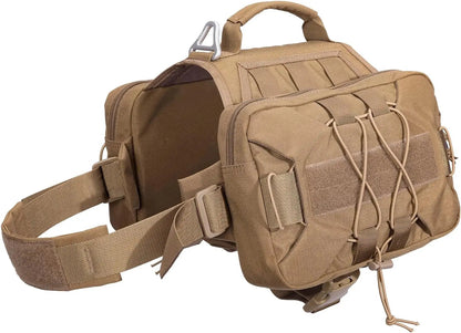 Dog Backpack Tactical Saddle Bag 900D Nylon Hiking Camping Pack Large Dogs