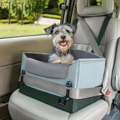 Dog Car Seat Booster for Small Dogs Under 25lbs, Travel Safety Seat with Leash
