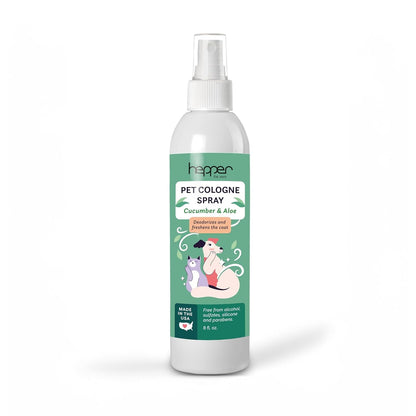 Dog Cat Cologne Spray Pet Deodorizer Fresh Aloe Cucumber Grooming Spray 8oz