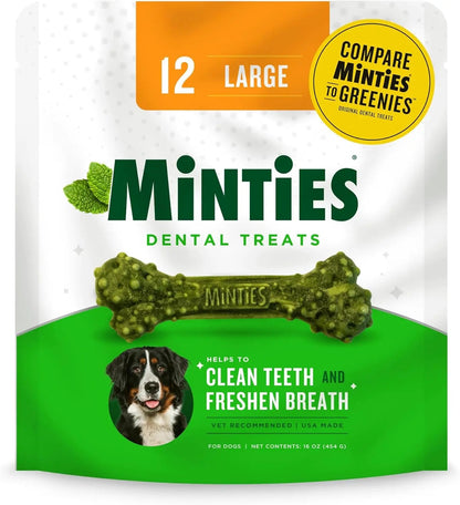 Minties Dental Dog Treats – Vet-Recommended Mint Bones for Clean Teeth