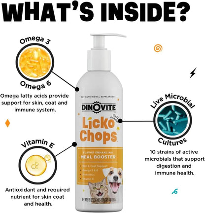 Dog & Cat Omega 3 6 Supplement Probiotics Vitamin E Skin Coat 16oz Pump