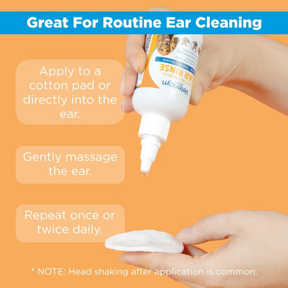 Ear Cleaner for Dogs Cats Small Animals Vetericyn Rinse Itch Relief 3oz