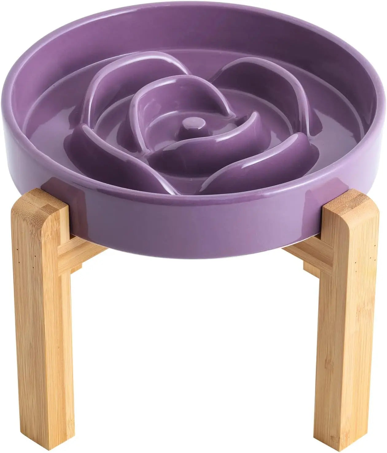 Elevated Ceramic Slow Feeder Dog Bowl 8.6in Heavy Weighted (various colors)