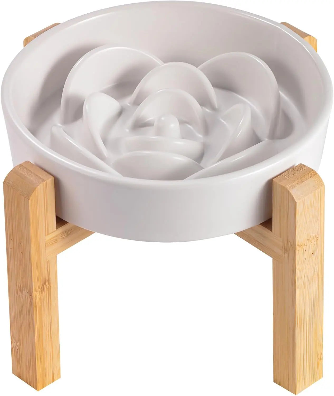Elevated Ceramic Slow Feeder Dog Bowl 8.6in Heavy Weighted (various colors)