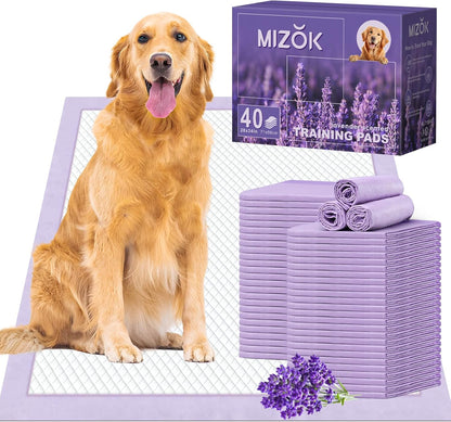 Extra Large Dog Pee Pads 28x34 Lavender Scent Leak Proof 8 Cup 40 Count