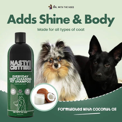 Fluff Off & Nasty Critter Dog Shampoo Set – Deshedding & Deep Clean 16 oz Each