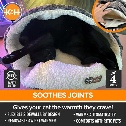 Heated Cat Bed - Soft and Cozy Snuggle Cup for Ultimate Cat Comfort