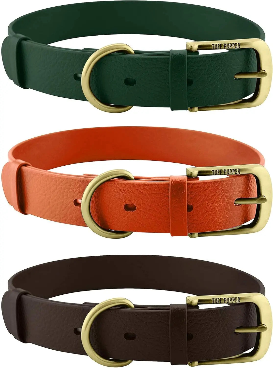 Heavy Duty Waterproof Dog Collar Metal Buckle Odor Proof XS–L (all colors)