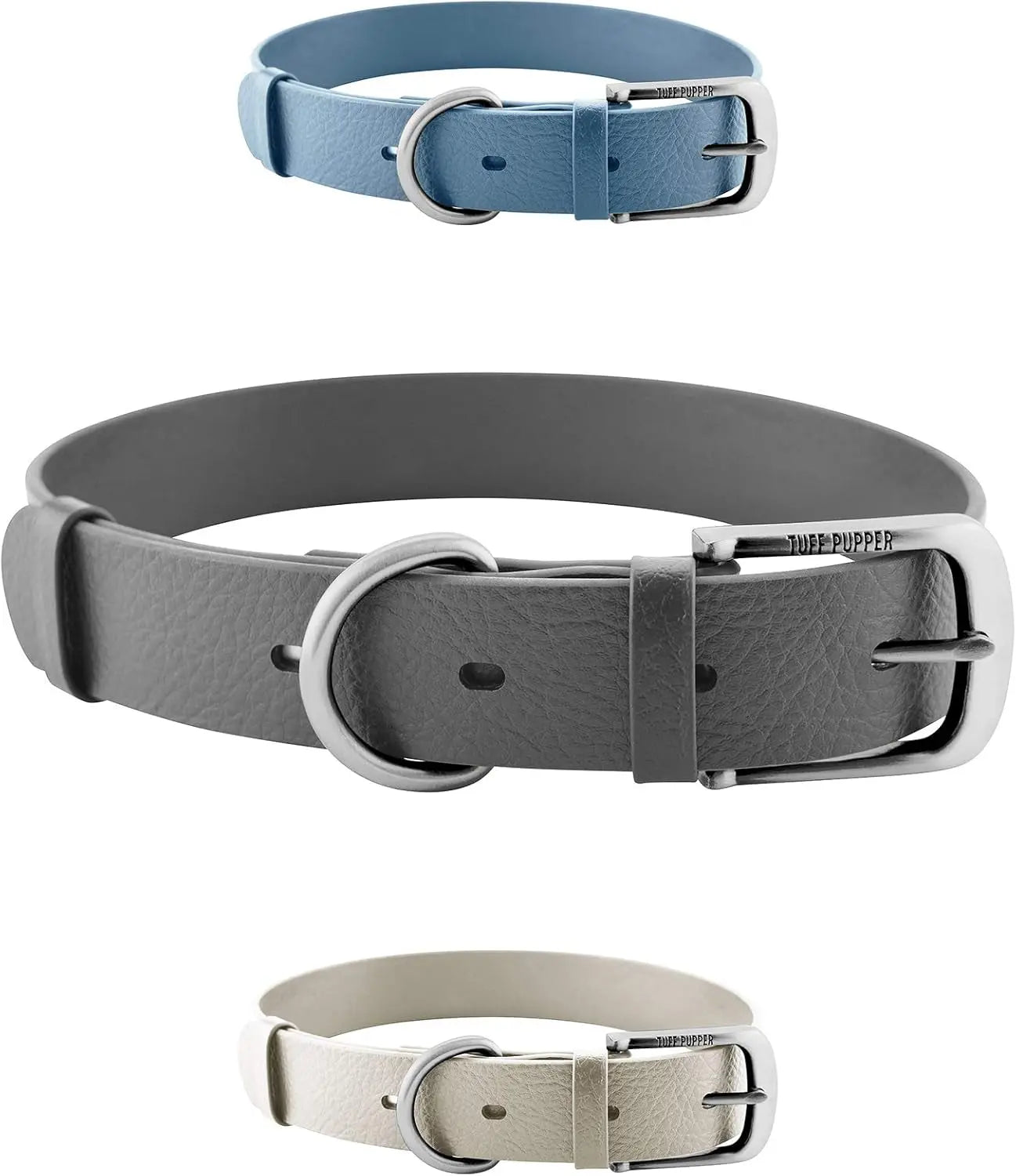 Heavy Duty Waterproof Dog Collar Metal Buckle Odor Proof XS–L (all colors)