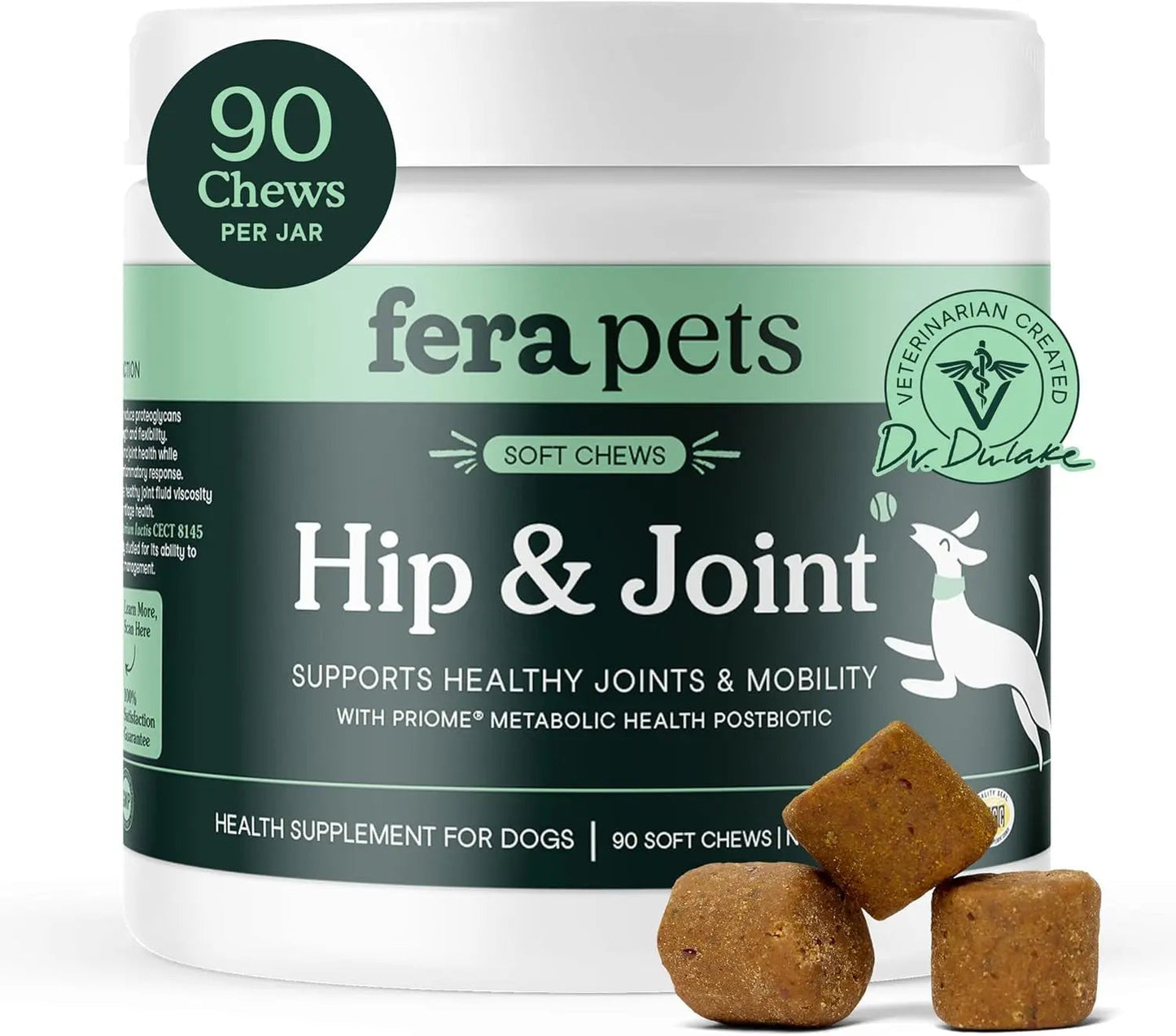 Hip & Joint Supplement for Dogs – 90 Soft Chews, Glucosamine & MSM
