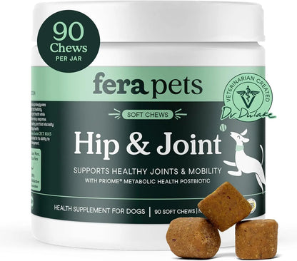 Hip & Joint Supplement for Dogs – 90 Soft Chews, Glucosamine & MSM