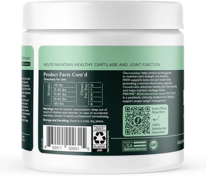 Hip & Joint Supplement for Dogs – 90 Soft Chews, Glucosamine & MSM