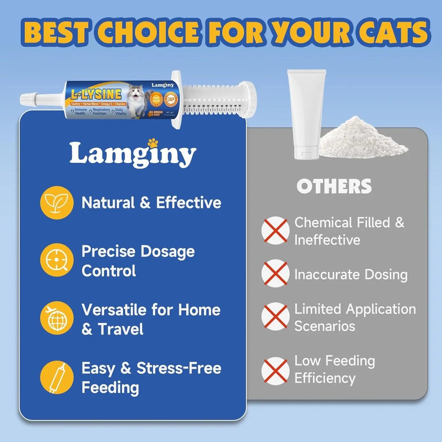 L-Lysine Paste for Cats Taurine Omega 3 Immune Eye Respiratory 60ml