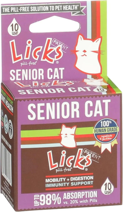 Senior Cat Gel Supplement Omega 3 Taurine Lysine Mobility Immune 30 Pack