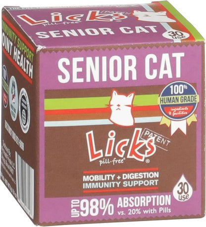 Senior Cat Gel Supplement Omega 3 Taurine Lysine Mobility Immune 30 Pack