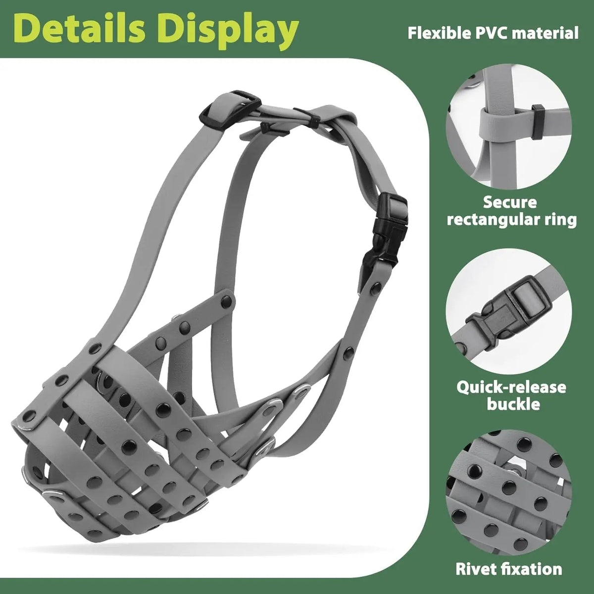 Lightweight Basket Large Dog Muzzle Adjustable Allows Panting Drinking Training