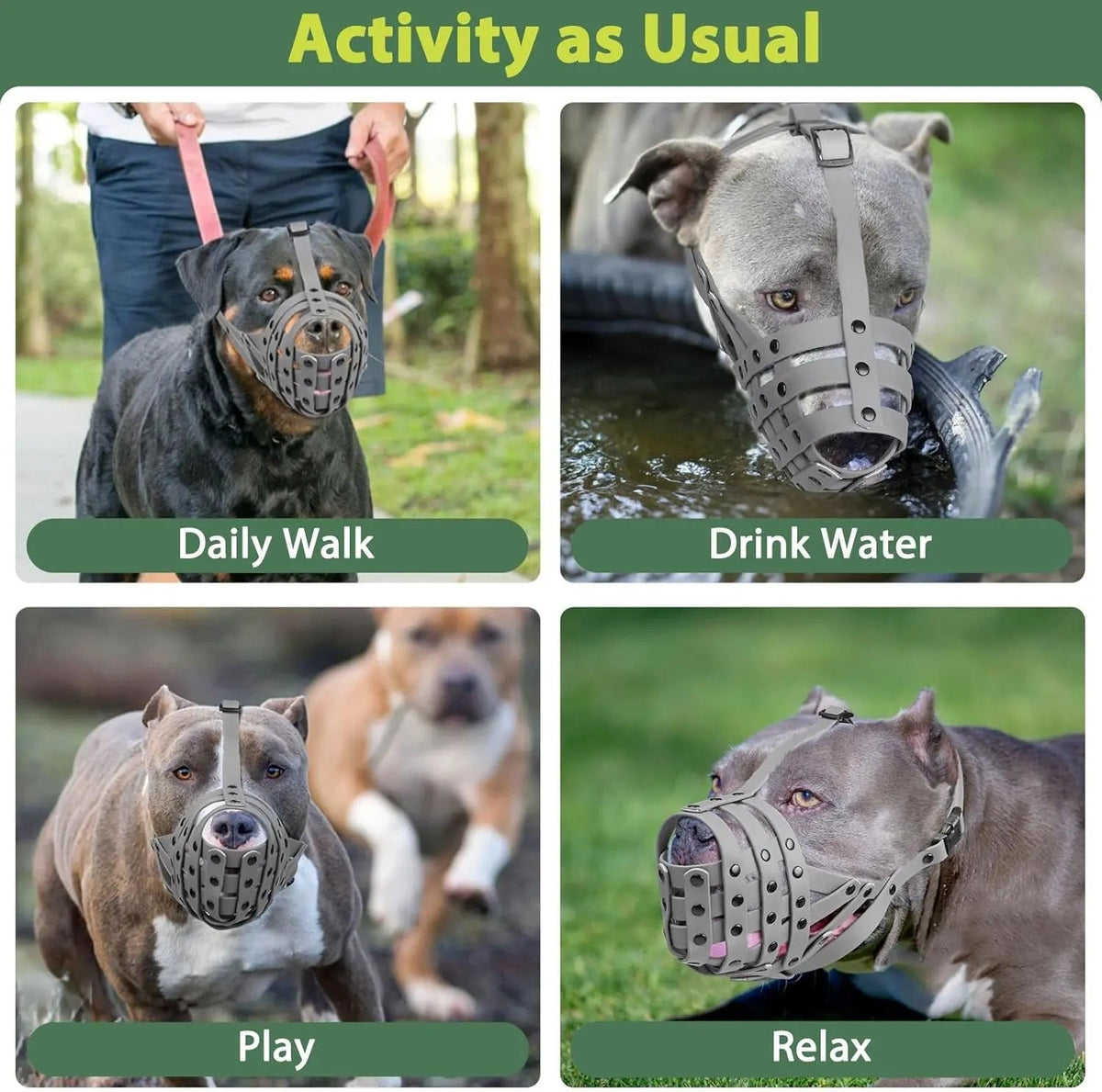 Lightweight Basket Large Dog Muzzle Adjustable Allows Panting Drinking Training