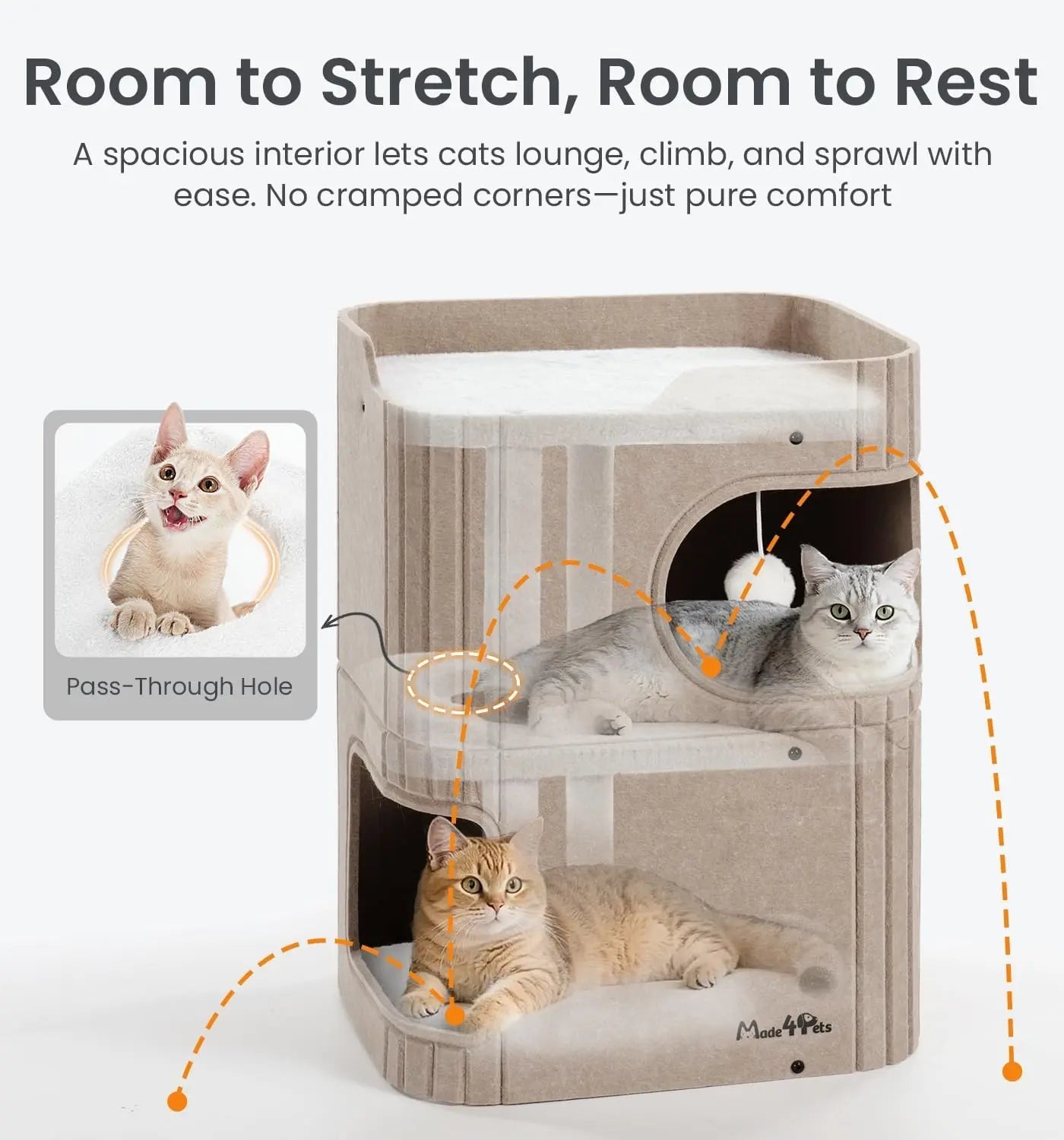 Made4Pets Indoor Cat House - The Ultimate Cozy Retreat for Your Feline Friend