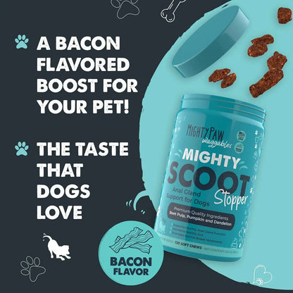 Mighty Scoot Dog Anal Gland & Digestive Support Fiber Chews 120 Ct