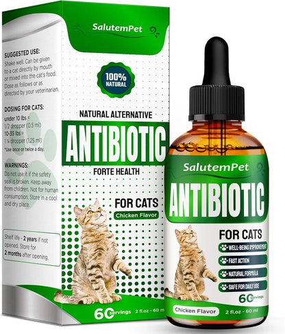 Natural Immune Support Drops for Cats, Chicken Flavor Liquid Supplement 2oz