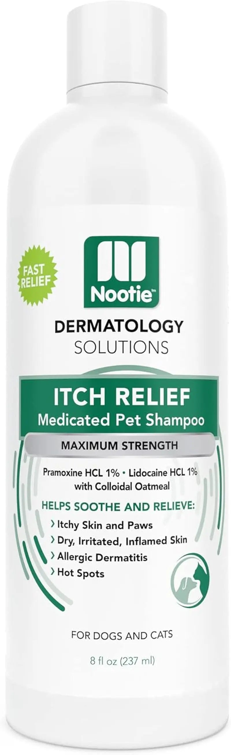 Nootie Dog Cat Shampoo Anti Itch Oatmeal Lidocaine Hot Spot Relief
