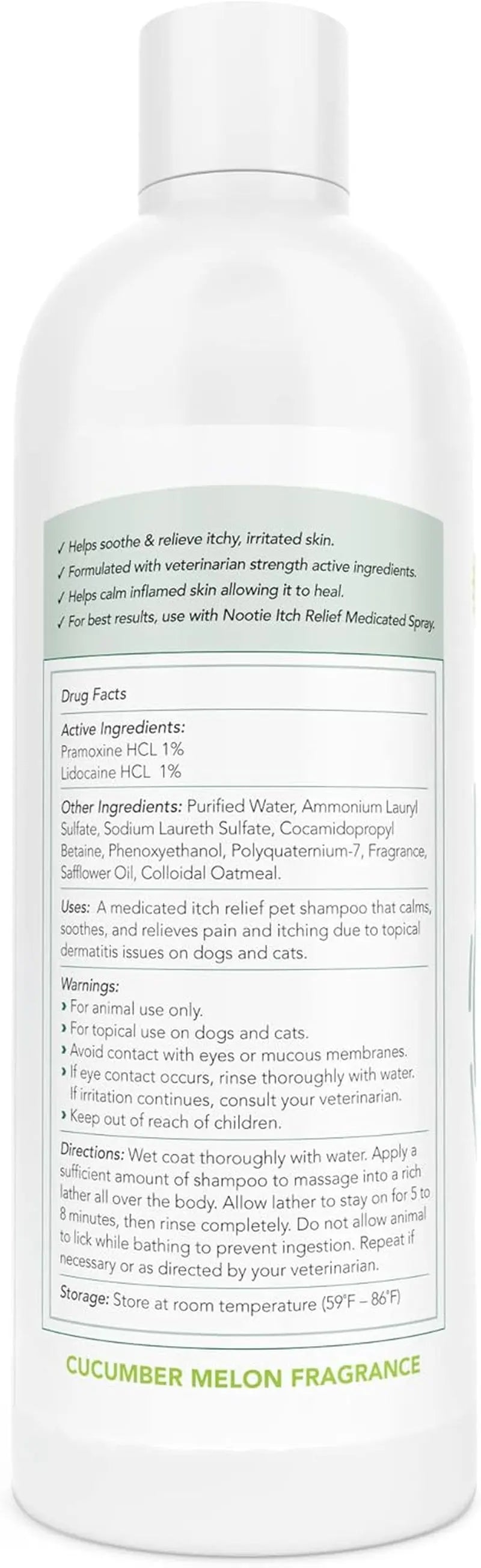 Nootie Dog Cat Shampoo Anti Itch Oatmeal Lidocaine Hot Spot Relief