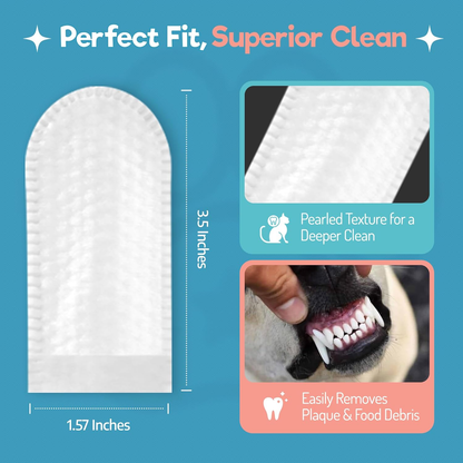 Pet Dental Wipes Dog Cat Teeth Cleaning Plaque Tartar Breath Freshener 55Ct