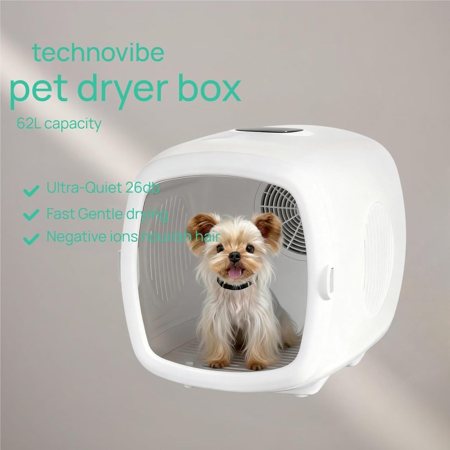 Pet Grooming Dryer Box Quiet Smart Temp Fast Dry Negative Ion Dog Cat