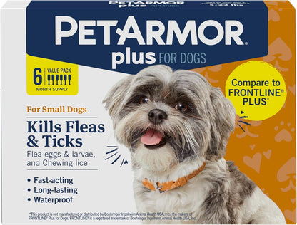 PetArmor Plus Flea Tick Treatment Dogs Waterproof Fast Acting 5-132lbs