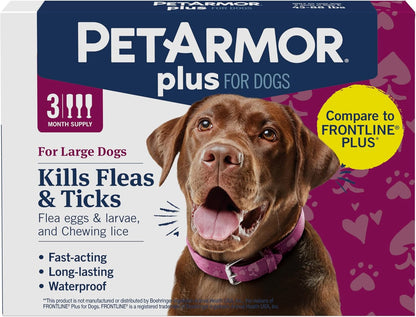 PetArmor Plus Flea Tick Treatment Dogs Waterproof Fast Acting 5-132lbs