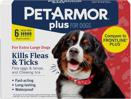 PetArmor Plus Flea Tick Treatment Dogs Waterproof Fast Acting 5-132lbs