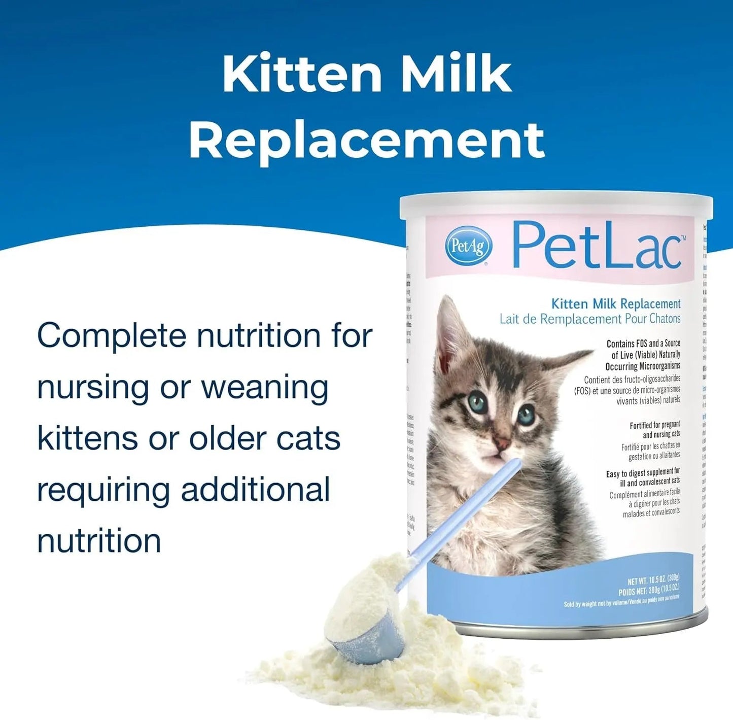 PetLac Kitten Milk Replacer Powder 10.5 oz – Easy Digest Formula