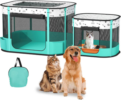 Portable Cat & Dog Playpen Foldable Pet Tent 32" Indoor Outdoor 600D Oxford