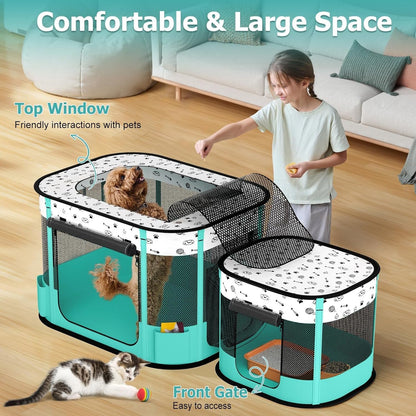Portable Cat & Dog Playpen Foldable Pet Tent 32" Indoor Outdoor 600D Oxford