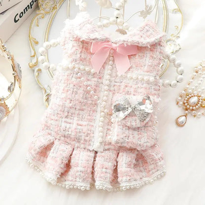 Princess Dog Dress | Lolita Tweed Coat Outfit for Small Dogs & Puppies