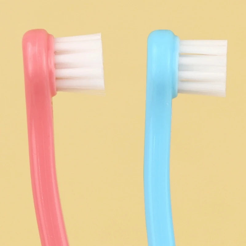 Dog Toothbrush Micro Head Teeth Cleaning Tool for Small Mouth Dogs Cats Comfortable Handle Toothbrushes