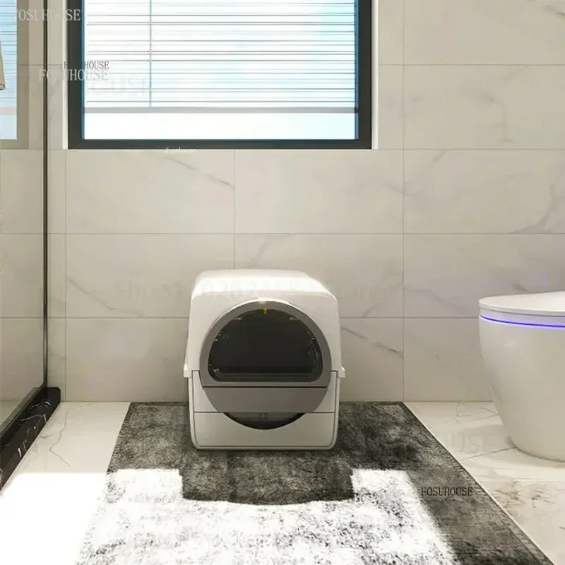 Fully Enclosed Feces Shovel Litter Box Cat Bedpans Semi-automatic Intelligent Cat Litter Box Deodorant Easy To Clean Cat Toilet