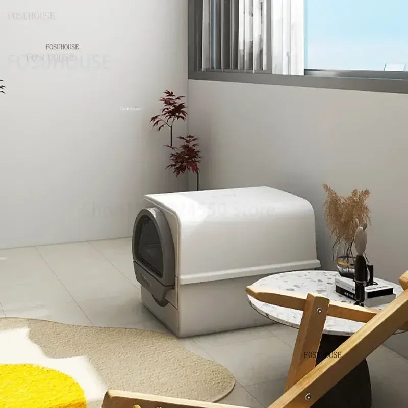 Fully Enclosed Feces Shovel Litter Box Cat Bedpans Semi-automatic Intelligent Cat Litter Box Deodorant Easy To Clean Cat Toilet
