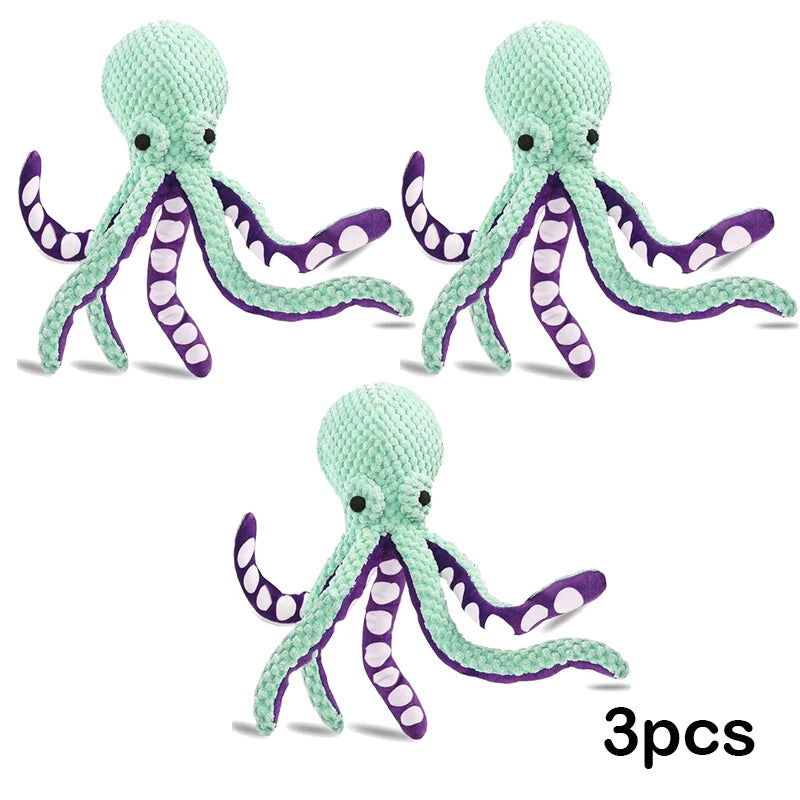 Squeaky Octopus Dog Toy Cotton Rope Interactive Chew Toy Boredom Relief Self Play Pet Toy for Small Puppy Dogs Wholesale