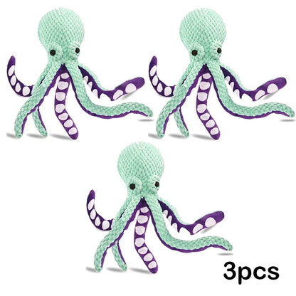 Squeaky Octopus Dog Toy Cotton Rope Interactive Chew Toy Boredom Relief Self Play Pet Toy for Small Puppy Dogs Wholesale