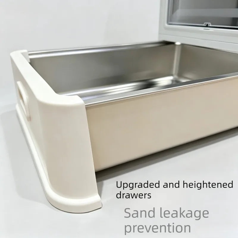 Stainless Steel Cat Litter Box Drawer Fully Enclosed Large Cat Bedpans High Odor Proof Cats Litter Boxes Pet Cleaning Supplies