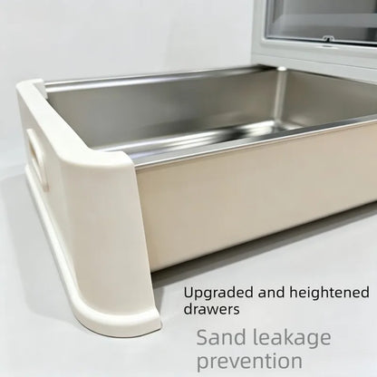 Stainless Steel Cat Litter Box Drawer Fully Enclosed Large Cat Bedpans High Odor Proof Cats Litter Boxes Pet Cleaning Supplies