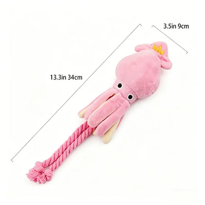 Squeaky Octopus Dog Toy Cotton Rope Interactive Chew Toy Boredom Relief Self Play Pet Toy for Small Puppy Dogs Wholesale