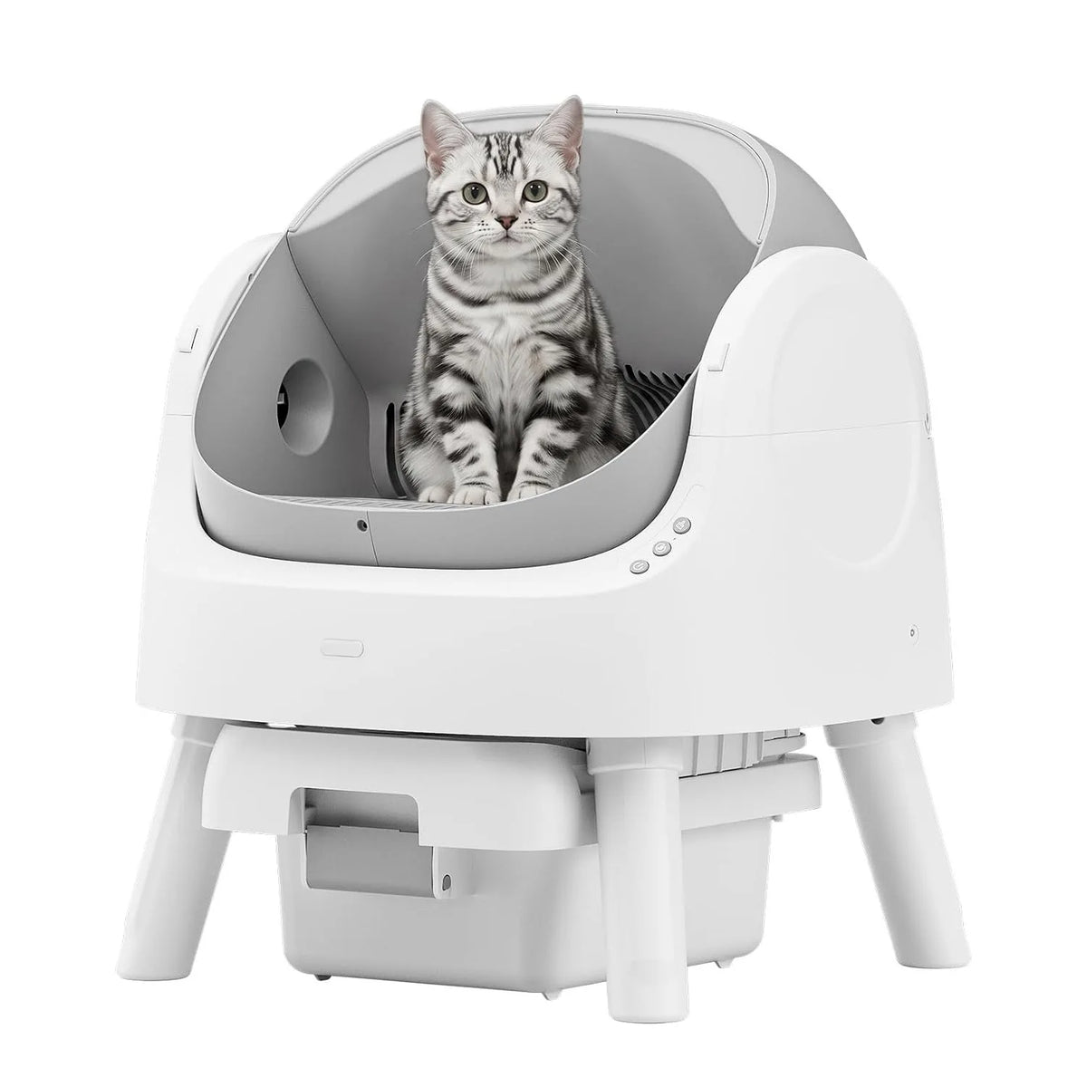 Open Top Self Cleaning Cat Litter Box,Integrated Safety Protection For Multiple Cats, Custom
